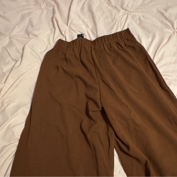 Fashion Nova Wide Leg Brown Trousers - Picture 6 of 6